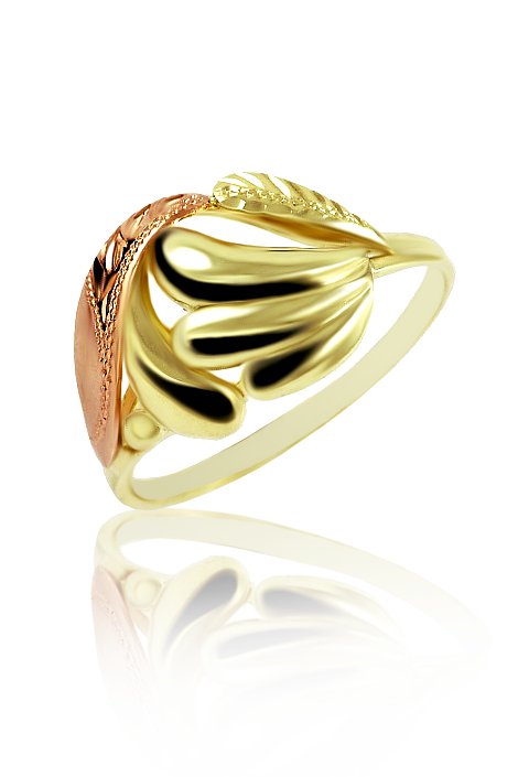 Zlat dmsk prsten s lstky 01