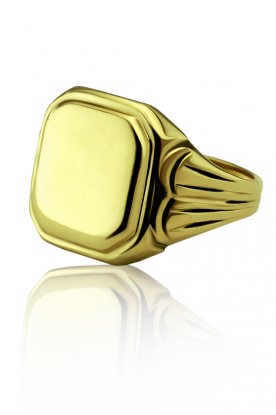 Zlat peetn prsten ghotic s monogramem