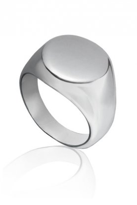 Pánský pečetní prsten ze stříbra s monogramem v lesklém provedení.