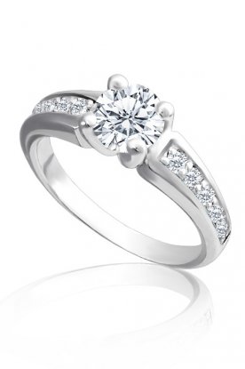 Dámský zásnubní prsten ze stříbra se zirkony