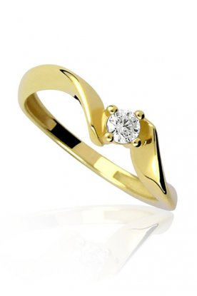 Zásnubní prsten ze žlutého zlata se zirkonem vzor 226