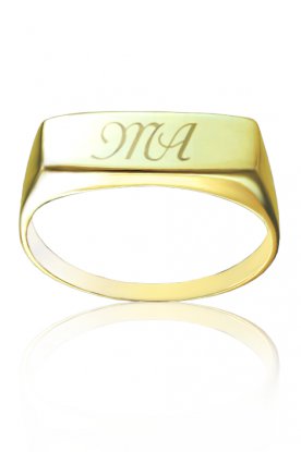 Pánský pečetní prsten ve žlutém zlatě