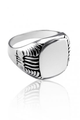 Stříbrný pánský prsten ghotic s monogramem