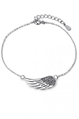 Dámský stříbrný náramek s andělským křídlem