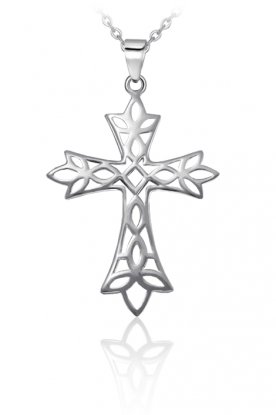 Stříbrný přívěsek kříž s ornamenty