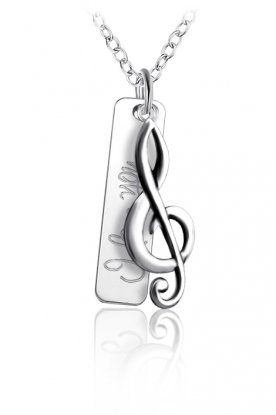 Stříbrný přívěsek houslový klíč s věnováním
