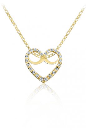 Zlatý náhrdelník ve tvaru srdce