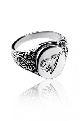 Pánský stříbrný pečetní prsten s monogramem