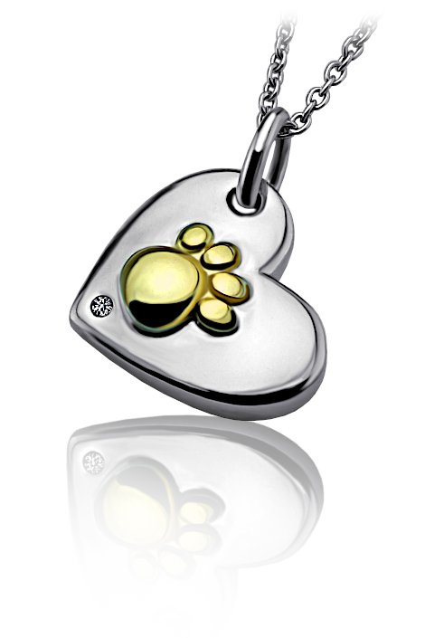 St��brn� n�hrdeln�k s p��v�kem ps� tlapky