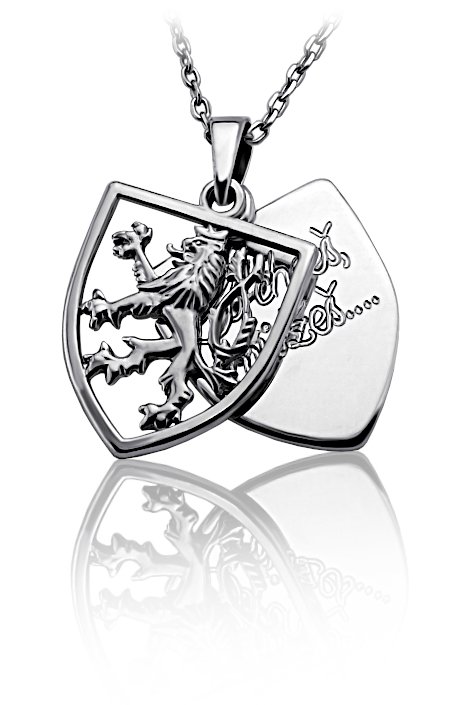 St��brn� p��v�sek zdoben� �esk�m lvem