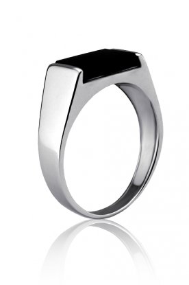 Stříbrný pánský prsten s onyxem