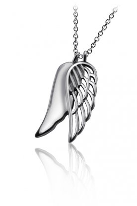 Střibrný náhrdelník andělská křídla s věnováním