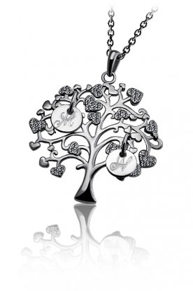 Stříbrný přívěsek strom života s písmenky