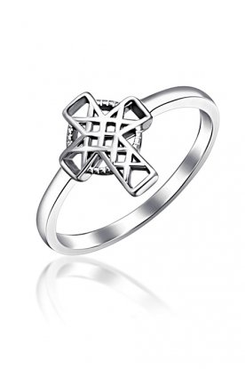 Stříbrný prsten s keltským křížem