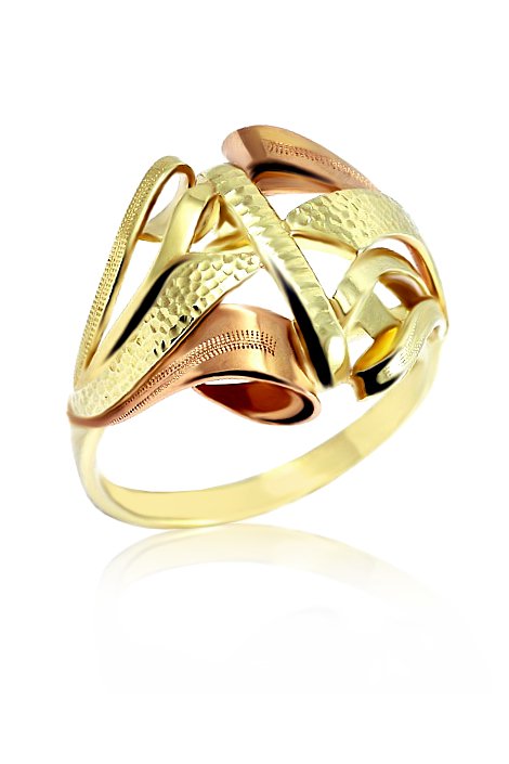 Zlat dmsk prsten s lstky 02